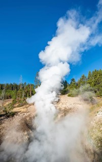 Steaming thermal spring