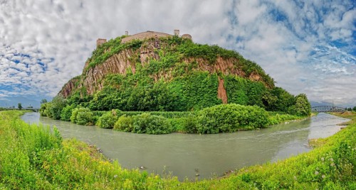 River Adige with Sigmundskron Castle