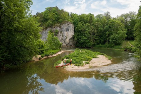 Paddler at the Amalienfelsen