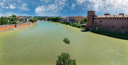 River Adige with Ponte della Vittoria