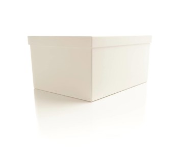White box with lid isolated on a white background