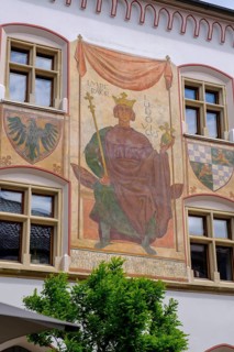 Ludwig IV the Bavarian as a fresco on the town hall