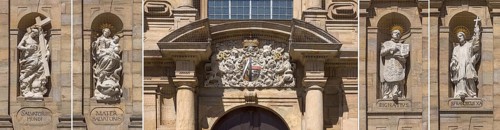 Four facade figures of Jesus