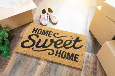 Home sweet home welcome mat