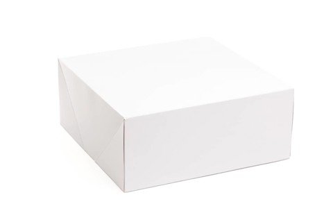 Blank white box isolated on a white background ready for your own graphics