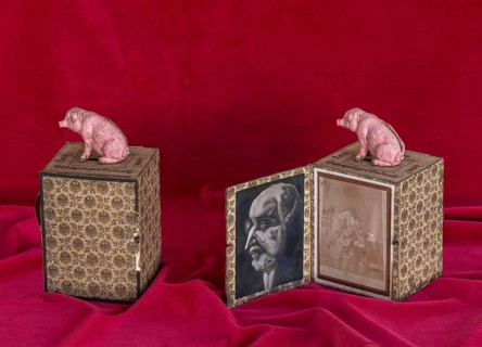 Piggy bank with erotic photos