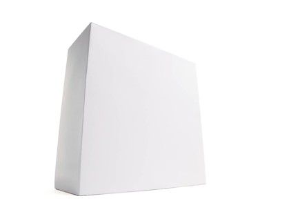 Blank white box isolated on a white background ready for your own graphics