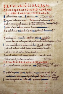 Library catalogue of the monastery of St. Gall