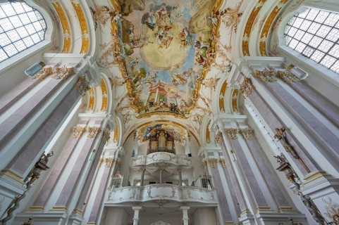 Organ gallery and ceiling frescoes