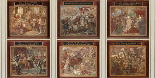 Six of sixteen murals: The Wittelsbach Cycle