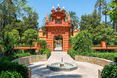 Fountain and red gate