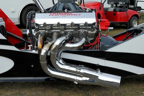 Nitro fuel engine of a race car