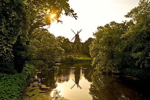 Windmill Herdentorswallmuehle in the Bremer Wallanlagen