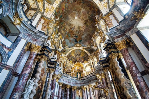 Interior of the Residence Hofkirche in the The Wuerzburg Residence