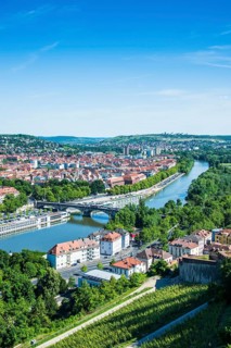 Overlook over Wuerzburg from Fortress Marienberg