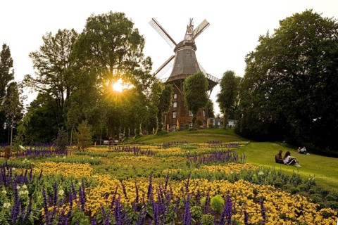 Windmill Herdentorswallmuehle in the Bremer Wallanlagen
