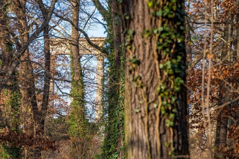 Artificial ruins on the Ruinenberg in winter