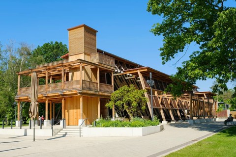 Newly built graduation house in the spa gardens