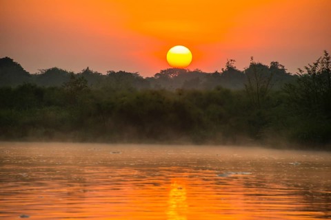 Sunrise over the Nile in the Murchison Falls National Park