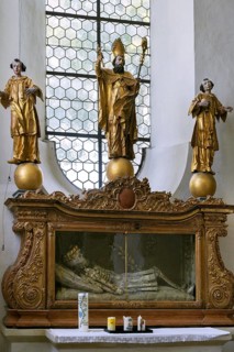 Decorated skeleton of a saint