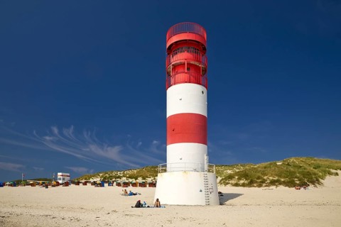 Lighthouse at the south beach of the island Duene
