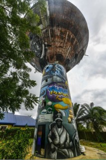Wall murals on a water tower