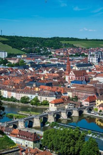 Overlook over Wuerzburg from Fortress Marienberg