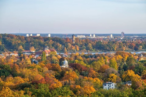 View from the Belvedere on the Pfingstberg to Berliner Vorstadt