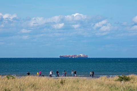 Container ship off Puttgarden