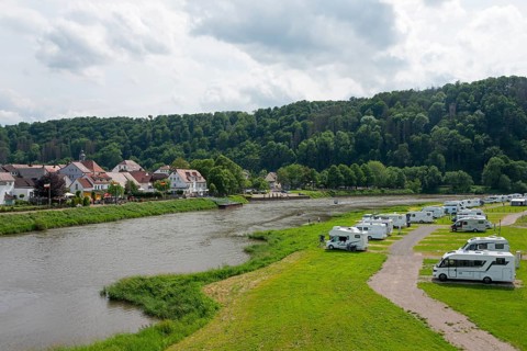 Camper site on the Weser