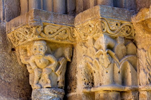Porch sculptures of the romanesque church of Mailhat
