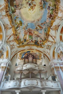 Organ gallery and ceiling frescoes