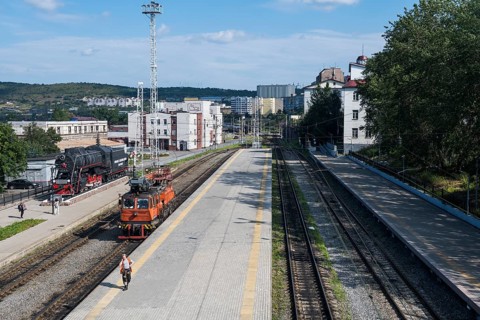 Overlook over the Railway station in Murmansk