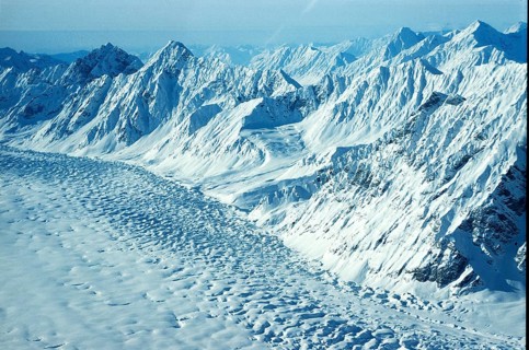 Glacier in the Alaska Range at Mount Denali