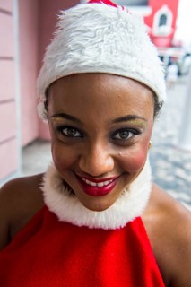 Woman in a christmas costum