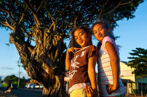 Young girls posing as western actors