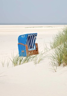 Beach chair with dunes at the beach
