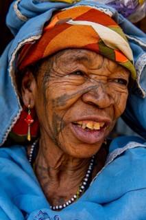 Woman with tattoors in her face