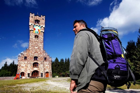 Man with backpack