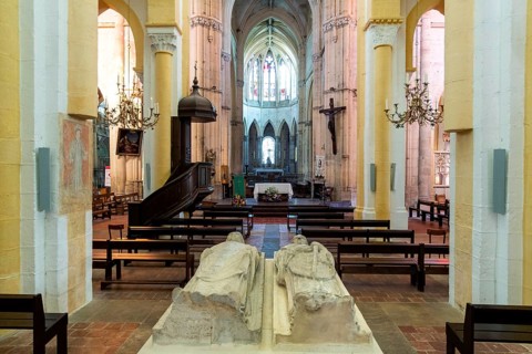 Recumbent statues of Saint Mayeul and Saint Odilon in Priory church of St-Peter and St-Paul of Souvigny