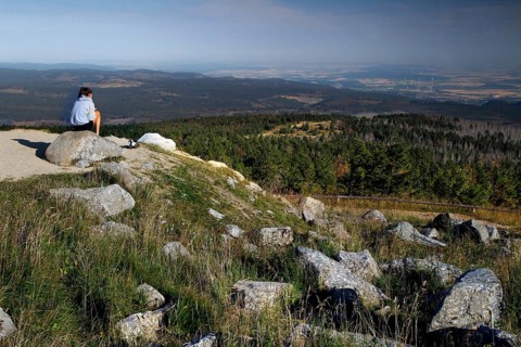 View of the Harz Mountains from the top of the Brocken
