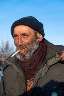 Eremit living in an abandoned village