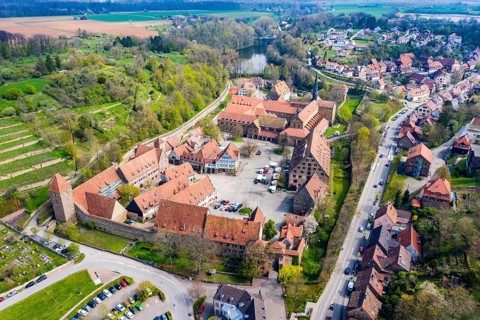 Aerial of the Unesco world heritage site Maulbronn Monastery