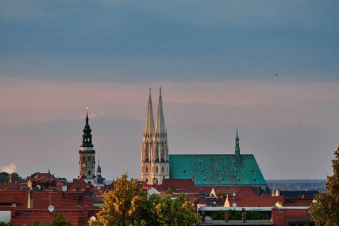 Parish church St. Peter and Paul and town hall tower