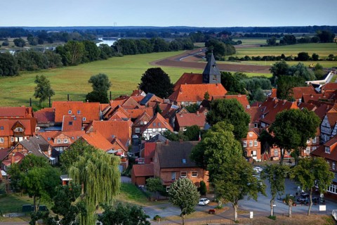 View of Hitzacker from Kniepenberg Green Belt Trail Reserve Elbe River Landscape