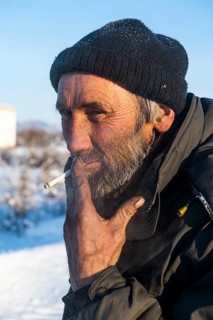 Eremit living in an abandoned village