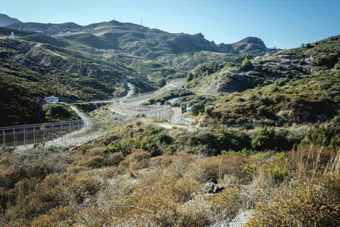 View of Morocco over the border fortifications