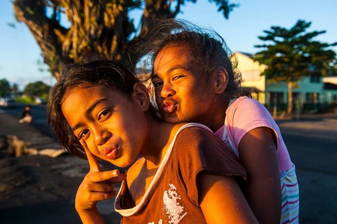 Young girls posing as western actors
