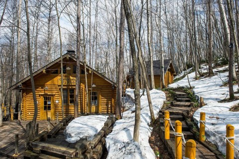Touristy village consisting of wooden cabins