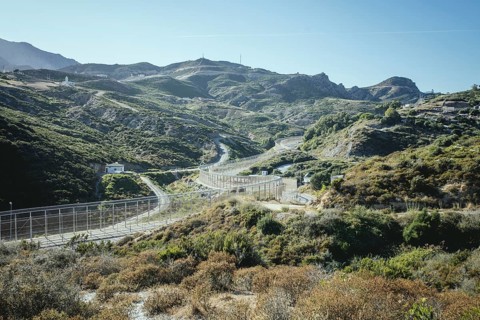 View of Morocco over the border fortifications